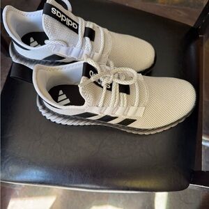 Adidas White and Black Mesh Running Shoes